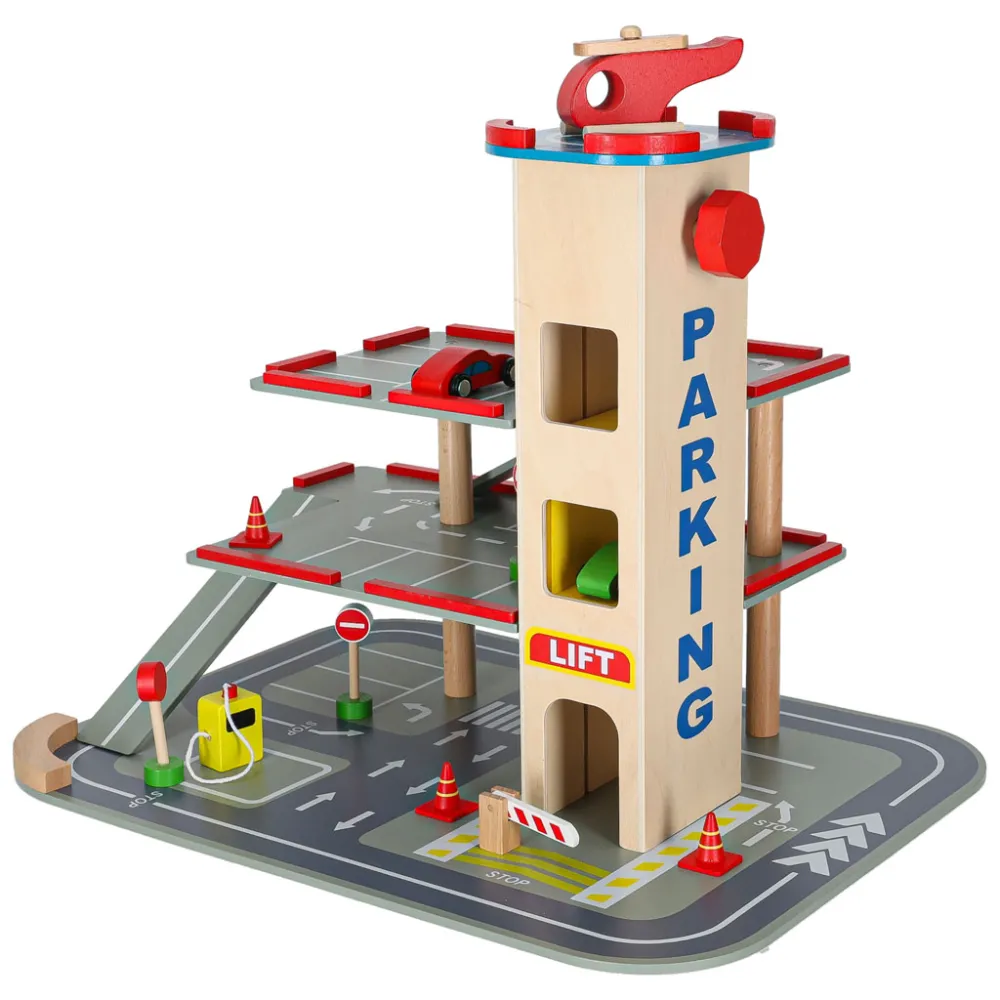 Kompletny zestaw: parking, znaki drogowe, helikopter i samochodziki