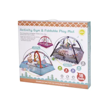 Gryzak, piłeczki i barwne dodatki maty edukacyjnej dla niemowląt