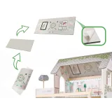 Kolorowa tapeta na poddasze domku dla lalek boho - detale wnętrza