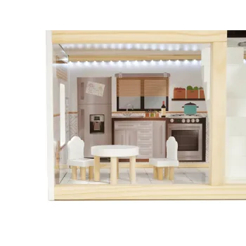 Domek drewniany LULILO FLORO z kuchnią, łazienką, salonem i sypialnią