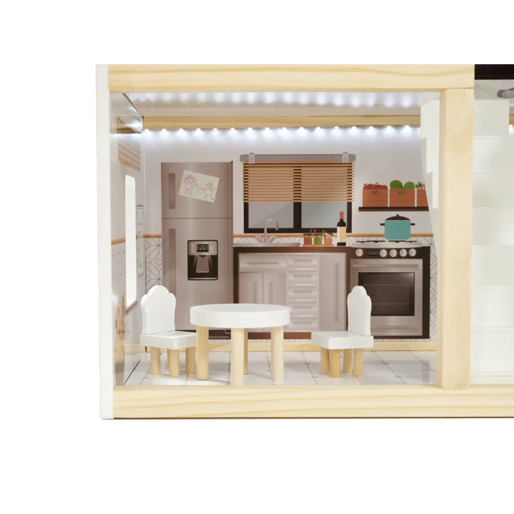 Domek drewniany LULILO FLORO z kuchnią, łazienką, salonem i sypialnią