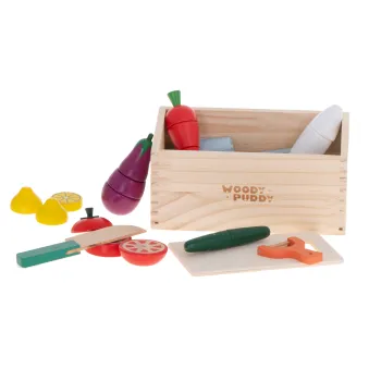 Kolorowe drewniane warzywa z magnesami do nauki krojenia