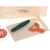Bezpieczne drewniane warzywa i akcesoria do zabawy w gotowanie