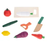 Drewniane marchewka, ogórek, bakłażan i inne warzywa na magnes