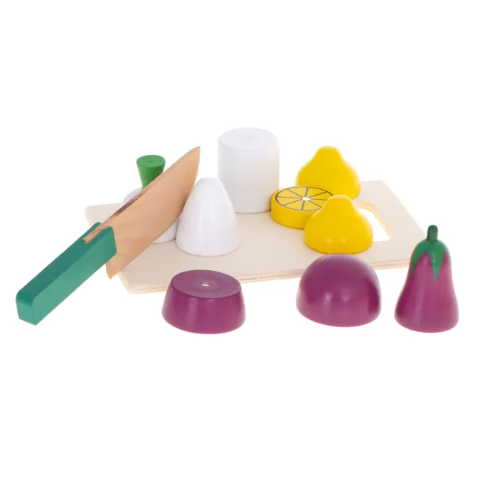 Ekologiczne drewniane warzywa do zabawy w kuchnię