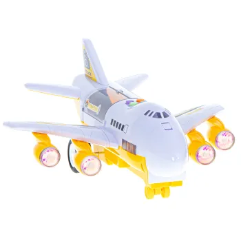 Koparka i dźwig na tle transportera w zestawie dla dzieci