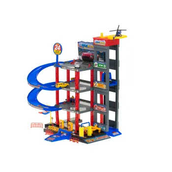 Myjnia z obracającymi się gąbkami w wielopoziomowym garażu