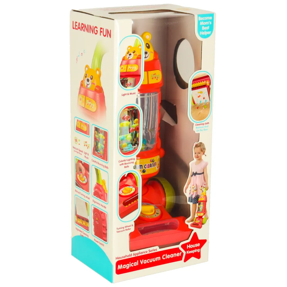 Odkurzacz dziecięcy na baterie z szmatką elektrostatyczną do zabawy