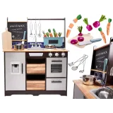 drewniana kuchnia loft XXL dla dzieci z akcesoriami i realistycznymi detalami