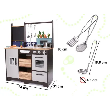 zestaw kuchenny dla dzieci z drewnianym nożem i warzywami na rzepy