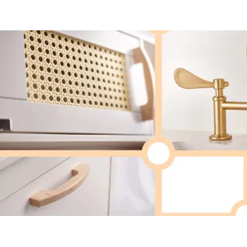 Kuchnia dla dzieci z wyjmowanym panelem gazowym na baterie