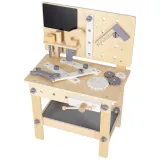 Bezpieczny stolik majsterkowicza z akcesoriami dla najmłodszych