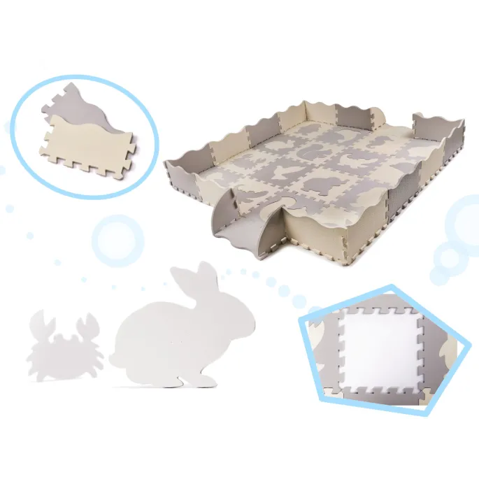 Dziecko bawiące się na piankowej macie edukacyjnej puzzle 150x150 cm