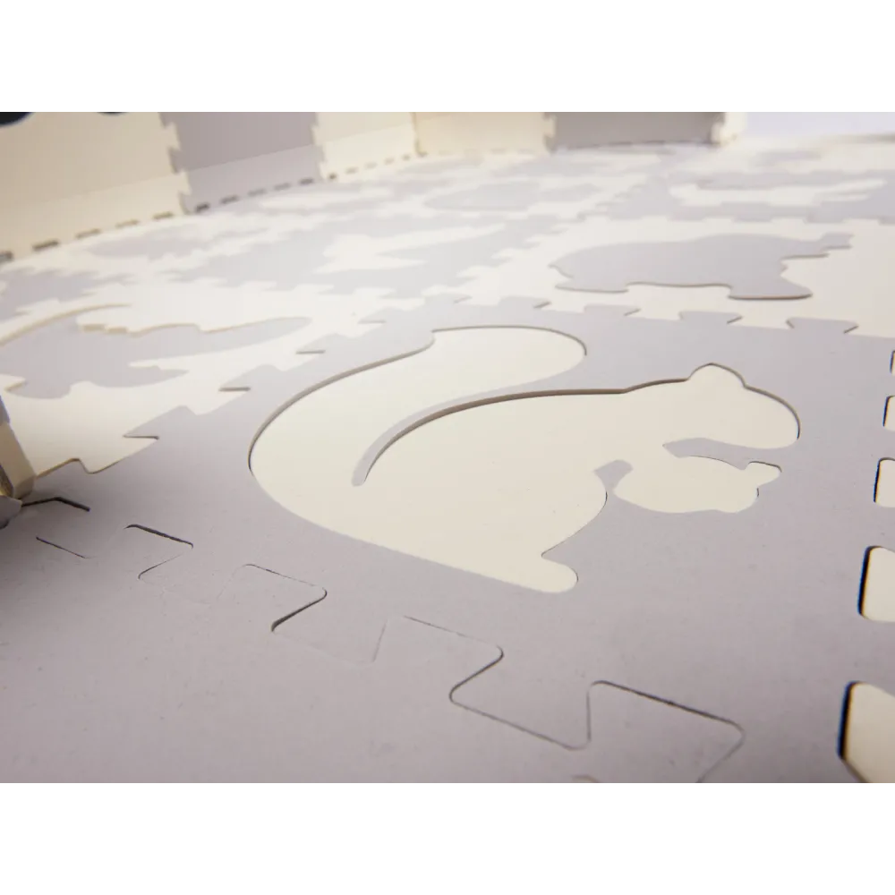 Piankowa mata puzzle szara ecru jako element nowoczesnego pokoju dziecięcego