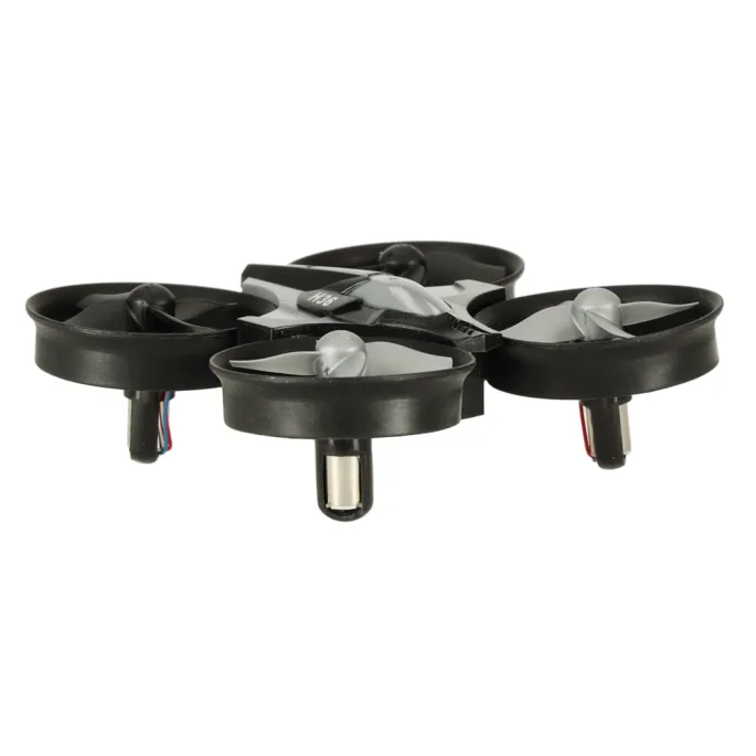 Czarny dron JJRC H36 na dłoni prezentujący kompaktowe wymiary