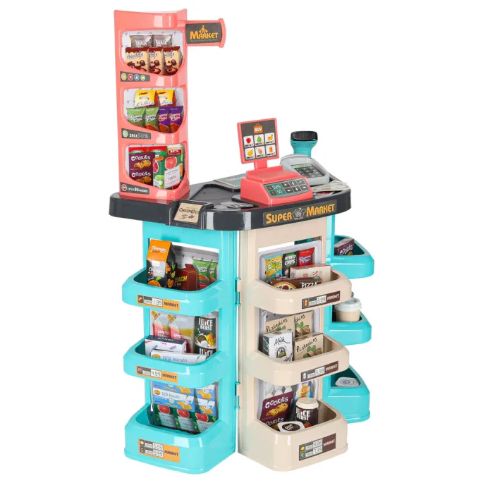 Supermarket zabawkowy dla dzieci z realistycznym skanerem i wagą