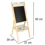 Tablica edukacyjna dla dzieci z liczydłem i akcesoriami, rozmiar 38x37x90cm