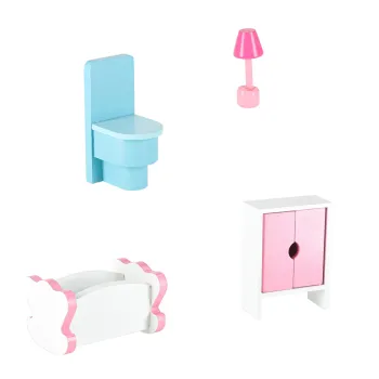 Duży różowy domek dla lalek z mebelkami i efektownym światłem