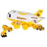 Trzy solidne auta budowlane dla maluchów w praktycznym samolocie transporterze