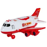 Zestaw samolot transporter wraz z trzema pojazdami strażackimi