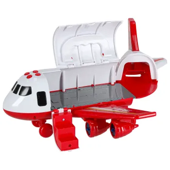 Komplet transporter samolot i pojazdy straży pożarnej do zabawy w akcje ratunkowe