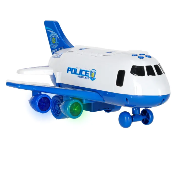 Samolot policyjny dla dzieci ze zdejmowanymi skrzydłami i uchwytem