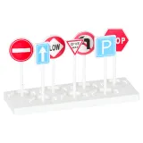 Zestaw kreatywny z samolotem i trzema różnymi pojazdami policyjnymi