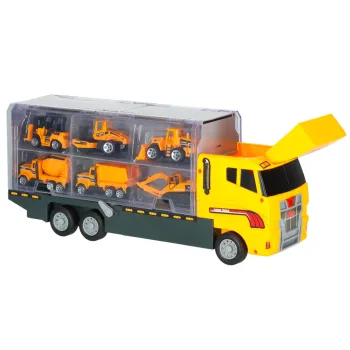 Pojazdy budowlane z ruchomymi częściami w dużej ciężarówce