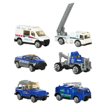 Zestaw prezentowy z ciężarówką i policyjnymi pojazdami metalowymi