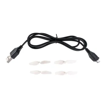 Widok boczny na lecącego mini drona Syma X20P z LED