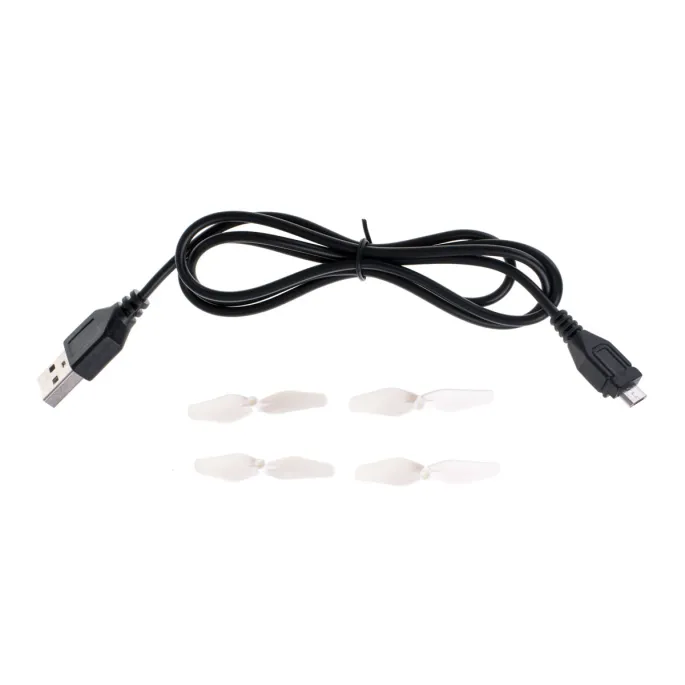 Widok boczny na lecącego mini drona Syma X20P z LED