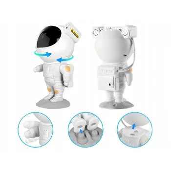 Lampka dekoracyjna astronauta z zielonym laserem gwiazd