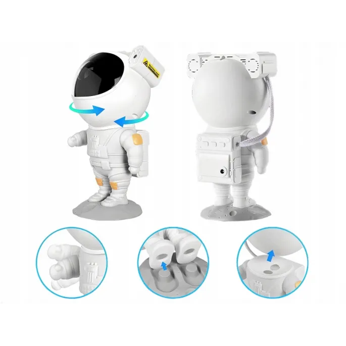 Lampka dekoracyjna astronauta z zielonym laserem gwiazd