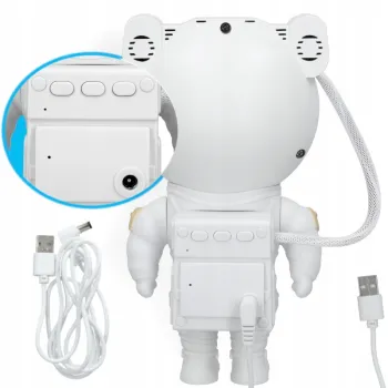 Astronauta z ruchomymi ramionami i projekcją świetlną