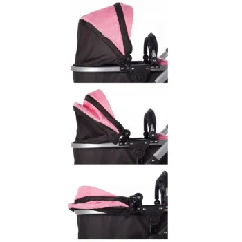 Wytrzymałe piankowe kółka w wózku dla lalek – widok z boku