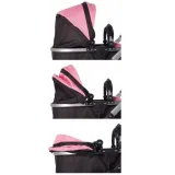 Wytrzymałe piankowe kółka w wózku dla lalek – widok z boku