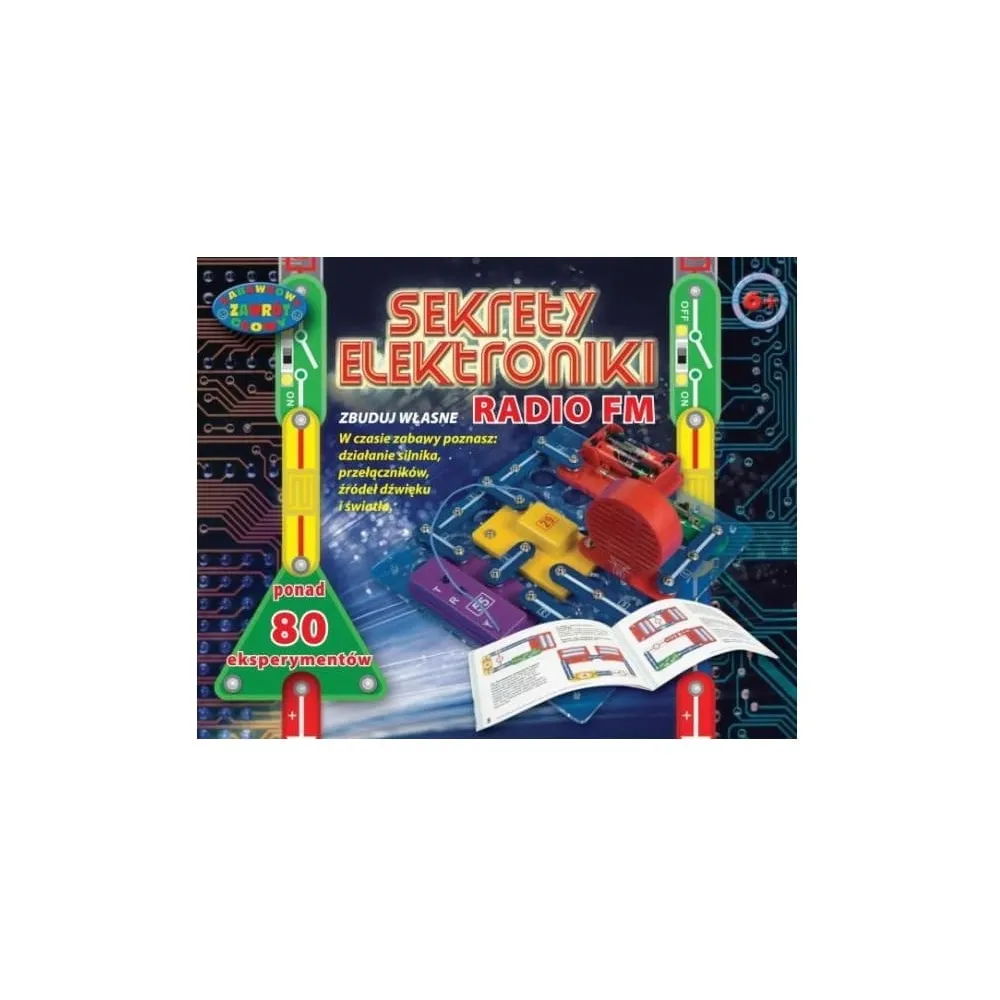 Komponenty zestawu edukacyjnego do budowy radia i układów elektronicznych