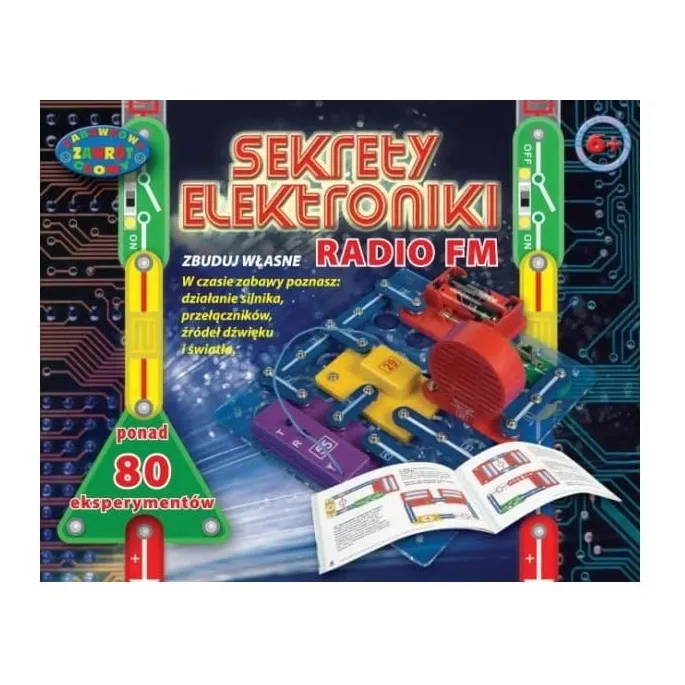 Komponenty zestawu edukacyjnego do budowy radia i układów elektronicznych