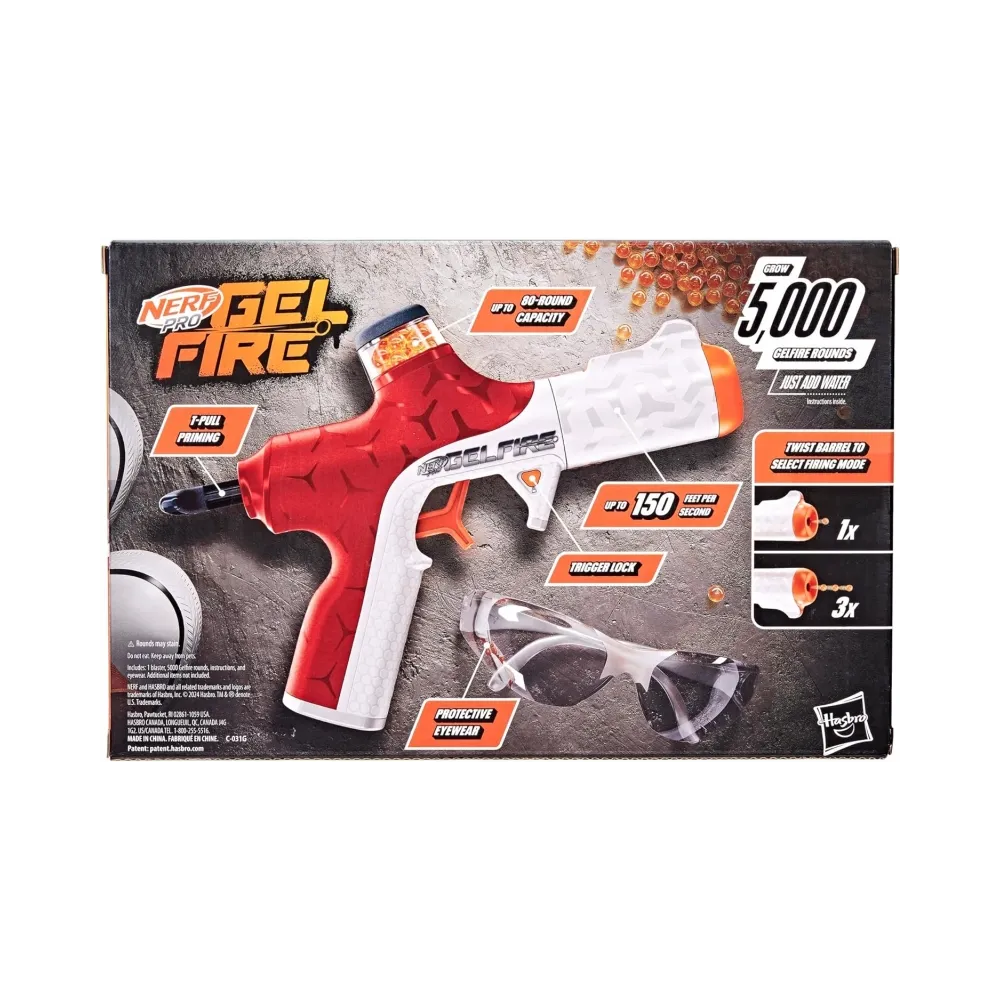 Wyrzutnia Nerf PRO GELFIRE z zasobnikiem i okularami ochronnymi