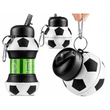 Silikonowy składany bidon piłka nożna dla dzieci pojemność 550 ml