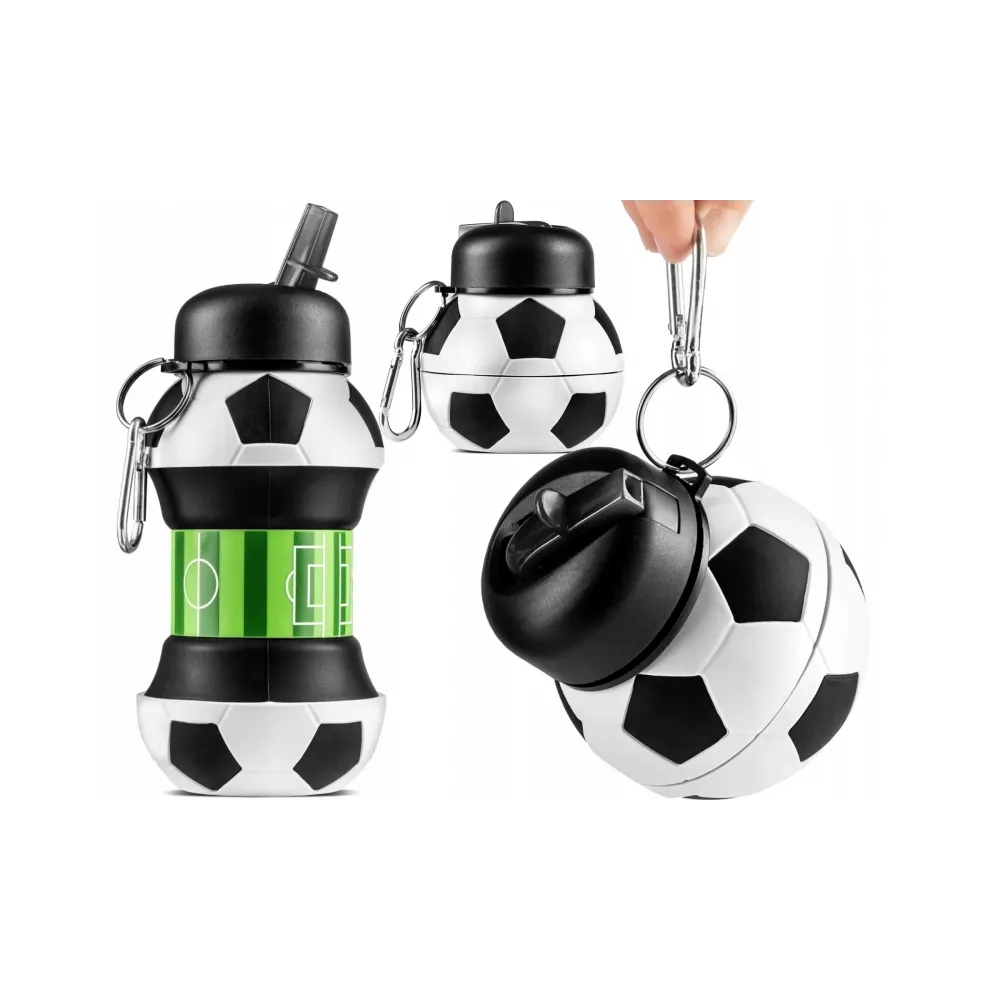 Silikonowy składany bidon piłka nożna dla dzieci pojemność 550 ml