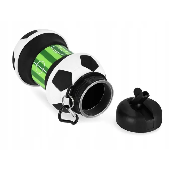 Bidon silikonowy dla dzieci o sportowym designie składany do kompaktowej formy