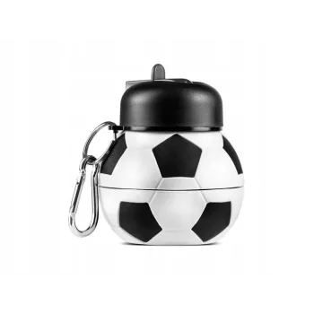 Praktyczny bidon dziecięcy z uchwytem karabińczykiem w kształcie piłki nożnej