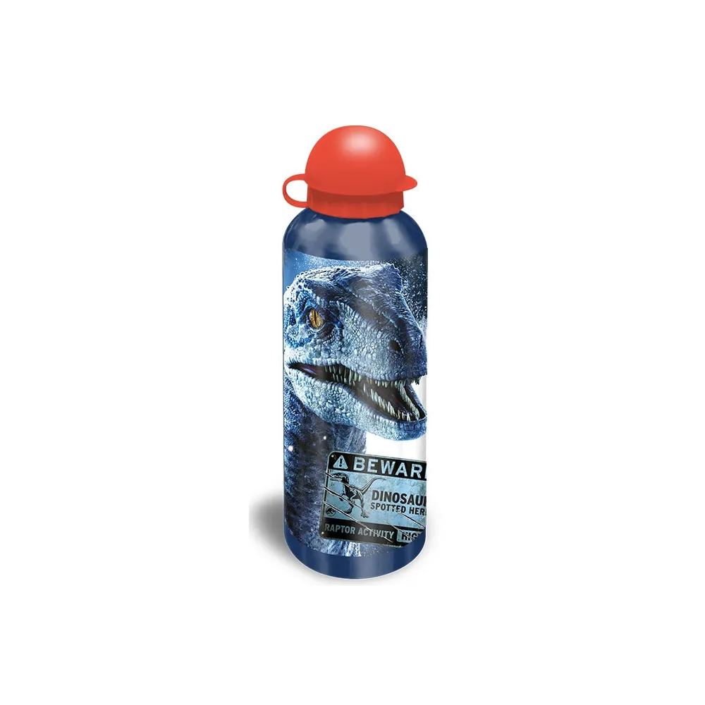 Bidon aluminiowy Jurassic World 500ml w kolorze niebieskim dla dzieci