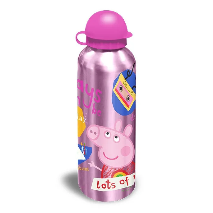 Bidon aluminiowy Świnka Peppa 500 ml w różowym kolorze dla dzieci