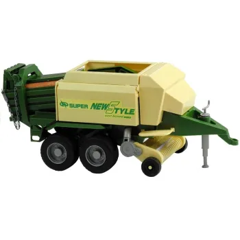 Czerwony traktor dziecięcy z realistyczną przyczepą do słomy