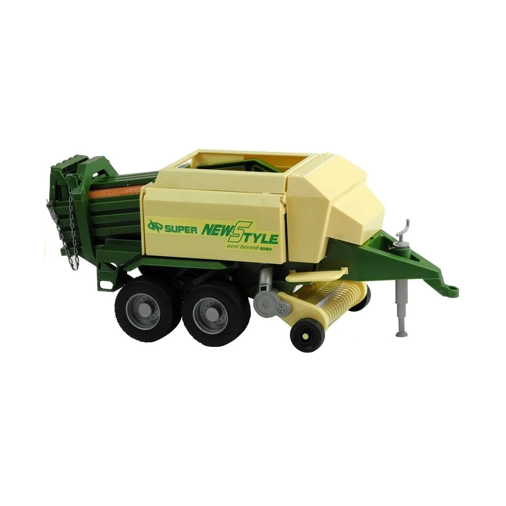 Czerwony traktor dziecięcy z realistyczną przyczepą do słomy