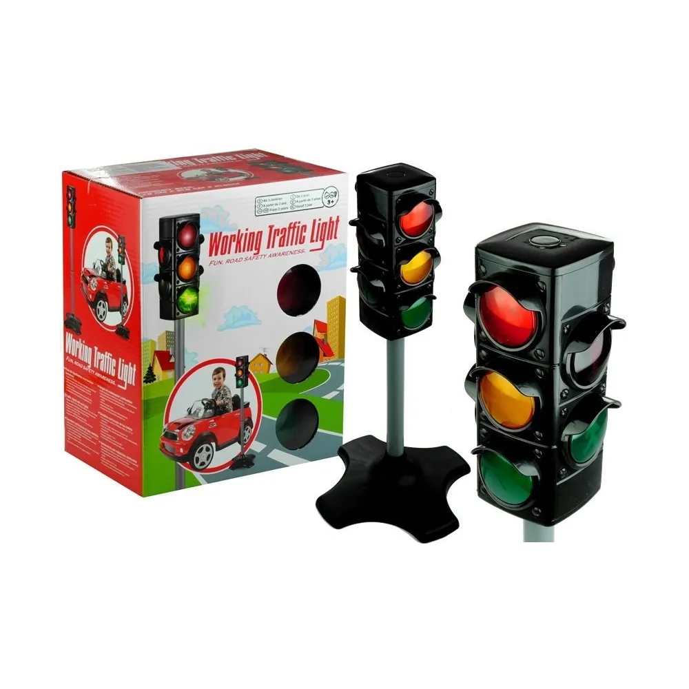 Sygnalizator świetlny drogowy zabawka dla dzieci 72 cm z realistycznymi światłami
