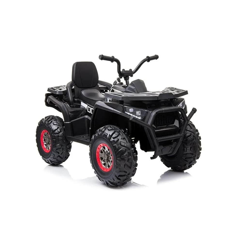 Czarny quad na akumulator dla dzieci widok z boku