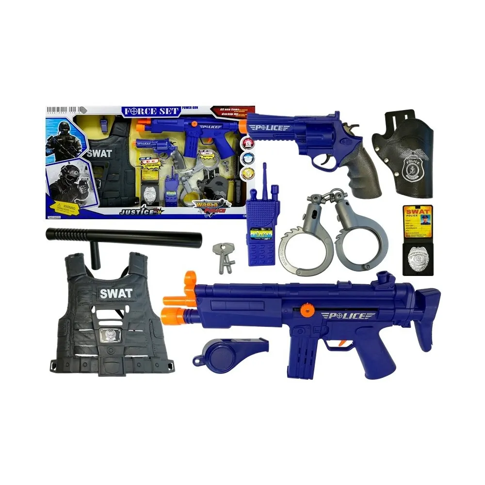 Zestaw policyjny z karabinem i rewolwerem dla dzieci